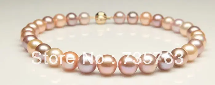 

HOT N79 HUGE 17"11-12MM NSOUTH SEA GENUINE GOLD PINK MULTIC PEARL NECKLACE PERFECT AAA