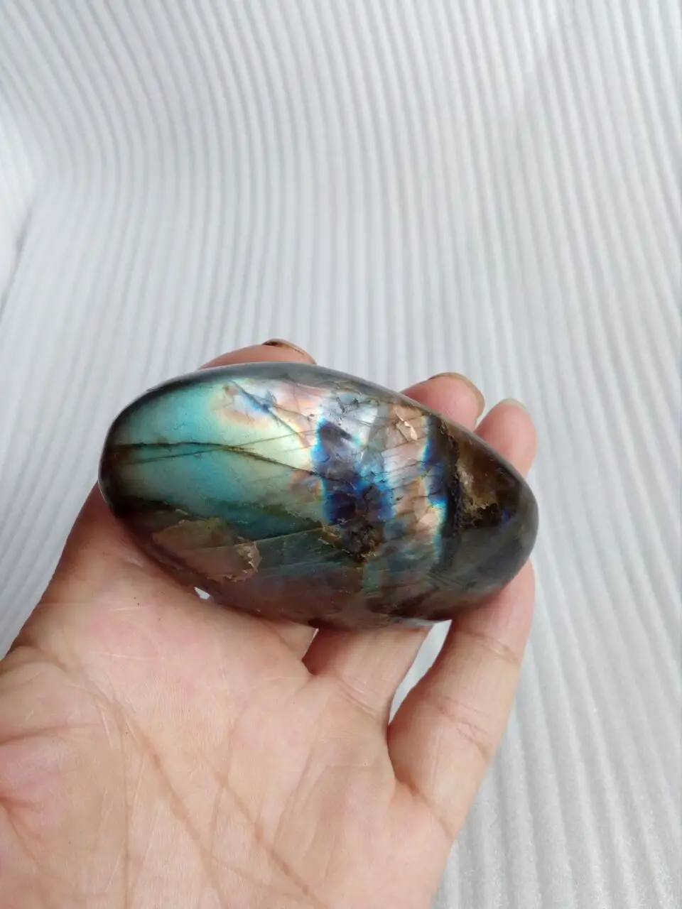 

NATURAL Polished Freeform labradorite Palm Worry Stone