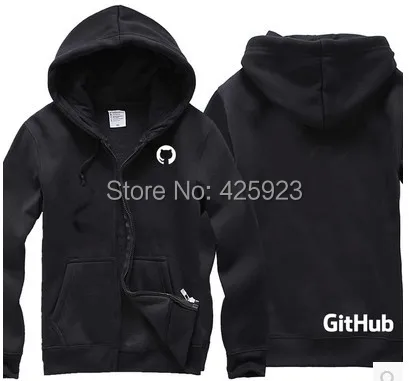 

Men's Clothing Hoodies Sweatshirts Official paragraph Github programmer cotton zipper jacket fleece sweatshirt Plus velvet