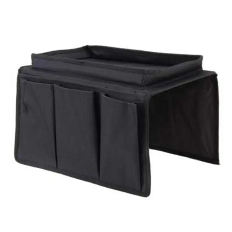 

Foldable Sofa Chair Arm Rest 6 Pocket Organiser Couch Remote Control Table Organizer Storage Tray Holder Magazine Rack Caddy Bag