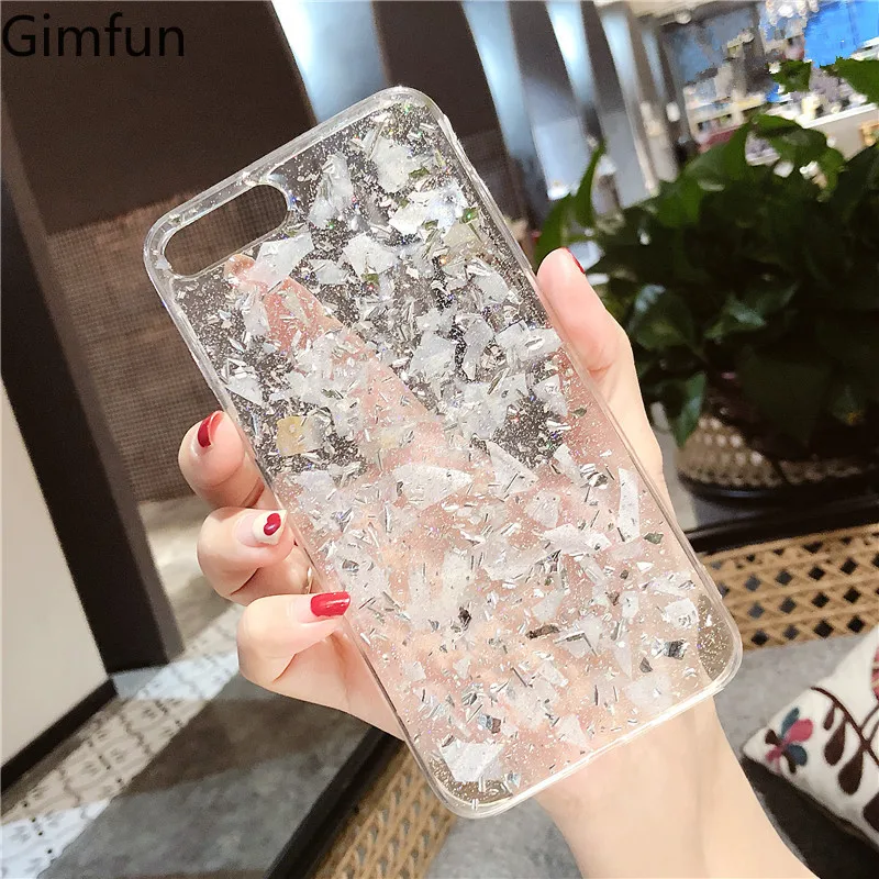Золотой Серебряный блестящий чехол Gimfun из оловянной фольги с блестками для IPhone Xs