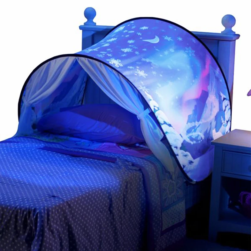 Kids Dream Tents Baby Pop Up Bed Tent Unicorn Snowy Foldable Playhouse Comforting At Night Sleeping Outdoor Camp Tipi