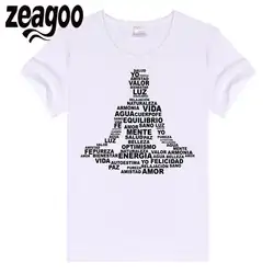 Zeagoo мягкие Повседневное, шеи экипажа Slim Fit Для женщин короткий рукав Футболка белая формы человеческого тела в английский