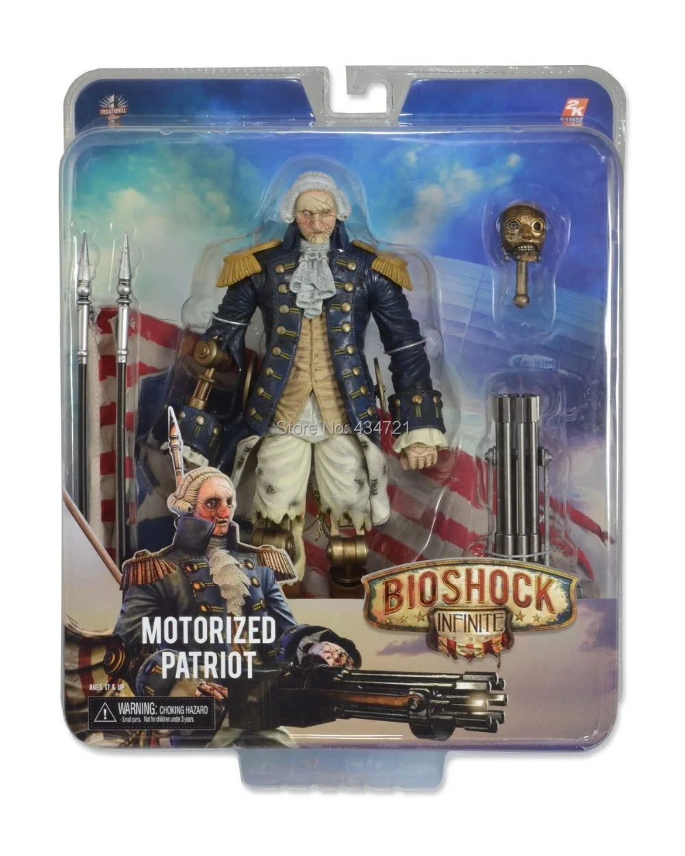 NECA BioShock Infinite Джорджа Вашингтона &quotшишка&quot Патриот 9 &quotВесы фигурку Новый в