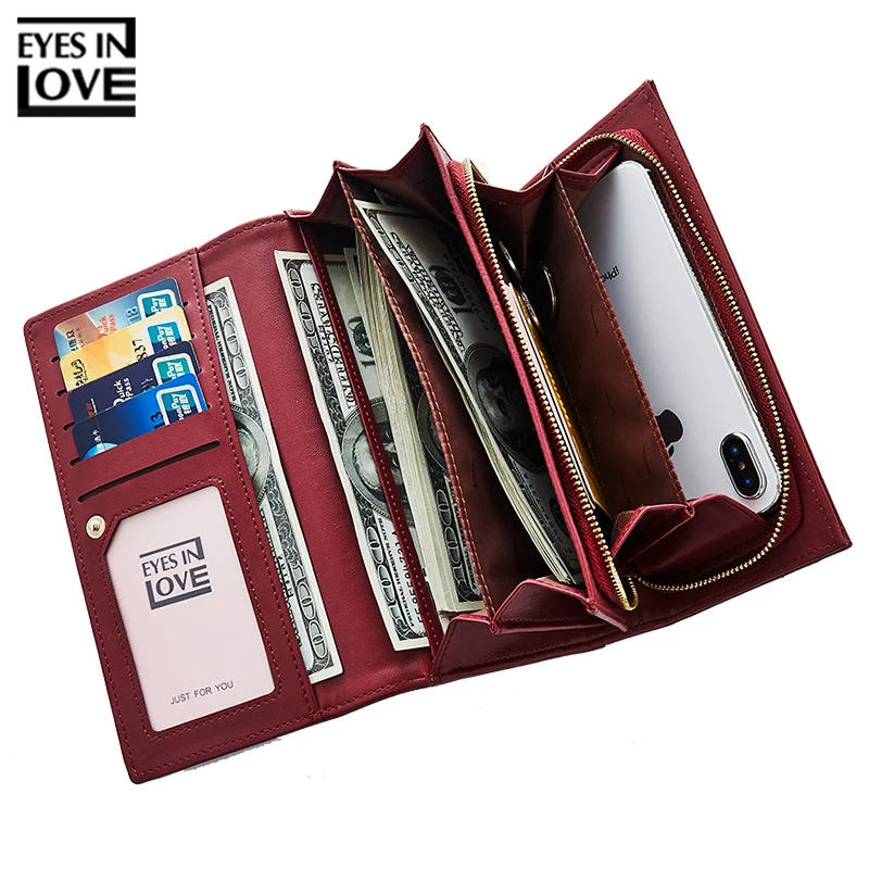 

Many Departments Female Wallet Cell Phone Pocket Card Holder Long Wallet Women Ladies Clutch Purse Carteras High Quality NEW