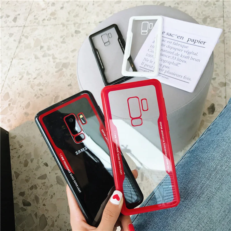 Мягкие границы для samsung Galaxy S9 S8 плюс S7 S7Edge чехол прозрачный имитация акриловые