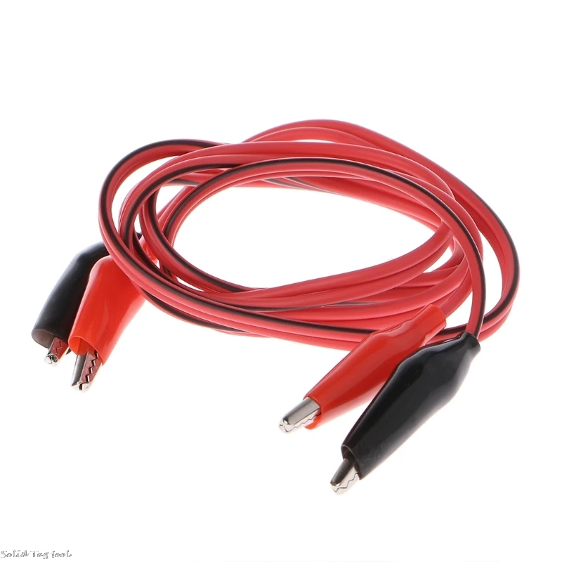 1Pcs 105cm Double Red and Black Clips Crocodile Cable Alligator Jumper