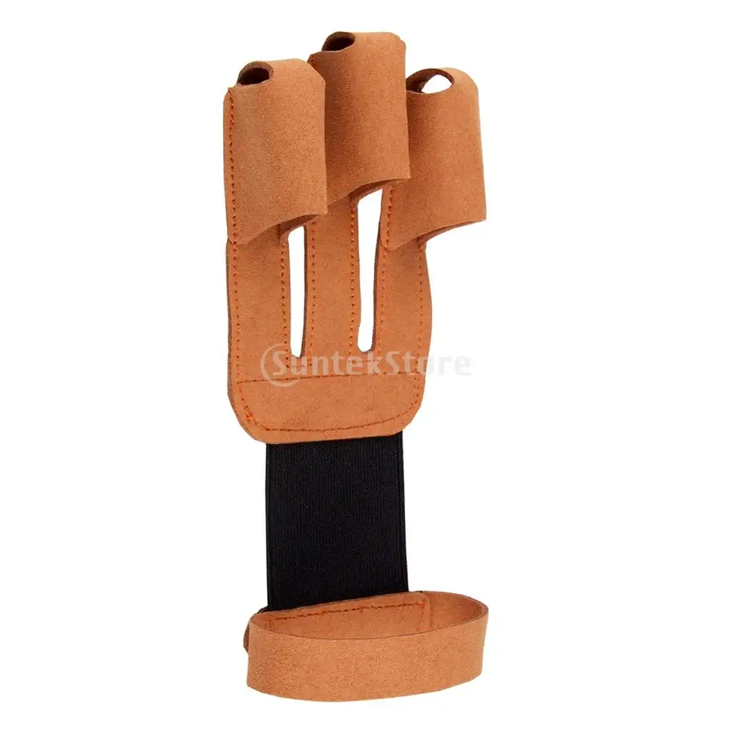 Adjustable Breathable Bow Arrow 3 Finger Glove with Archery Arm Guard Bracer Protector Hunting Accessories