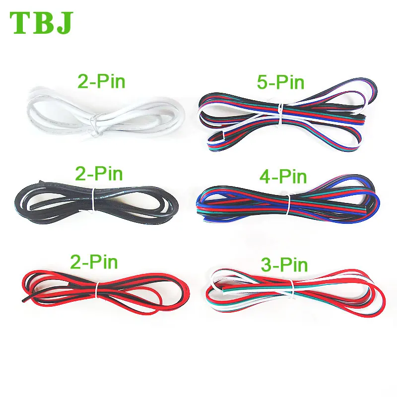 

18AWG 20AWG 22AWG 2Pin 3Pin 4Pin 5Pin Electric Extension Wire Cable For LED Strips 5050 3528 DIY Connect