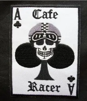 

CAFE RACER 59 ACE CARD ROCKERS CLUB TRIUMPH BIKER PATCH Iron Sew On Embroidered Motorcycle Fashion Clothing Badge Applique