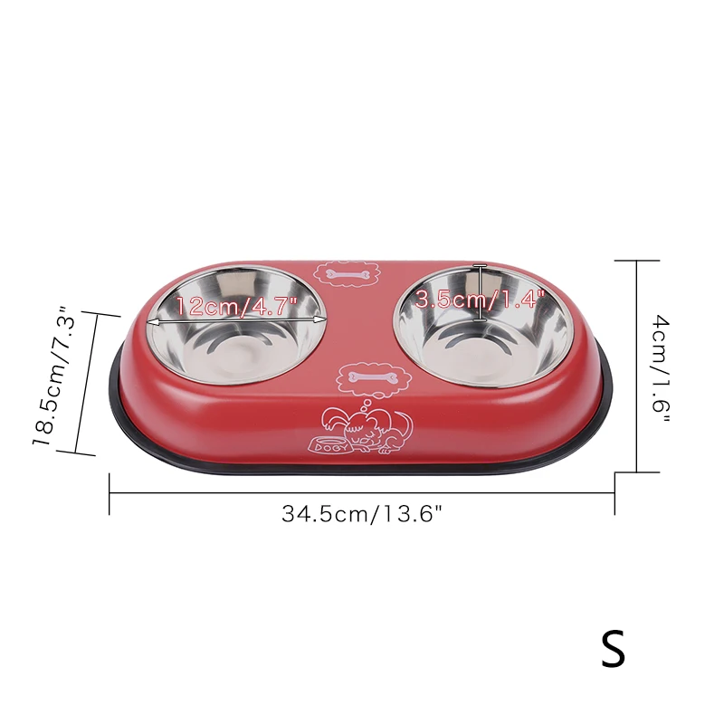 Миски для домашних животных, кошек и собак, кормушка для воды из нержавеющей стали, 2 цвета, противоскользящая миска для собак, подходит для маленьких, средних и больших собак, товары для домашних животных
