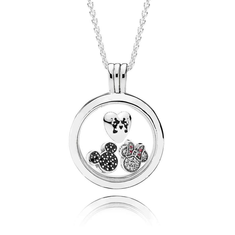 

2019 100%925 Sterling Silver Original Sparkling Floating Locket Necklace with Pendant Charm Bead Authentic Fine Jewelry Gift