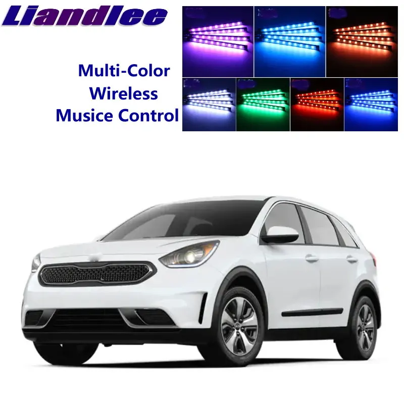 LiandLee Car Glow Interior Floor Decorative Atmosphere Seats Accent Ambient Neon light  For Kia niro D3 2016-2019