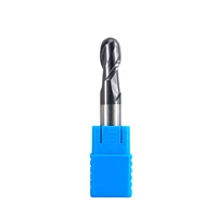 טונגסטן פלדה 1PC כדור Nose End Mill R3mm R4mm R6mm שבבי כרסום-12mm 1 מ"מ טונגסטן פלדה Sprial Bit כרסום קאטר HRC45 2F חיתוך (2)
