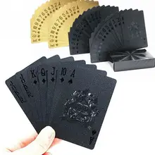 Водоотталкивающие игральные карты Золотая покерная черная пластиковая игровая коллекция карт черные алмазные карты покер подарок Волшебные Инструменты