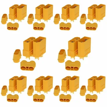 

XT90 Plug Connectors With Back Cover Sheath Model Airplane Current Connector for Electrically Adjustable Battery Accessories