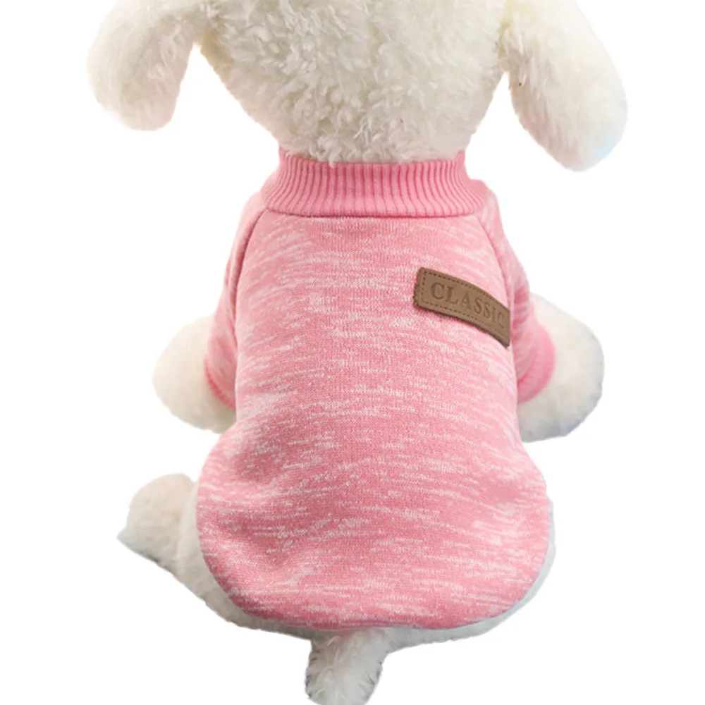 8 цветов, Классический свитер для собак, щенков, флисовый свитер, одежда, теплый зимний свитер, одежда для собак, blusas para perro - Цвет: Pink