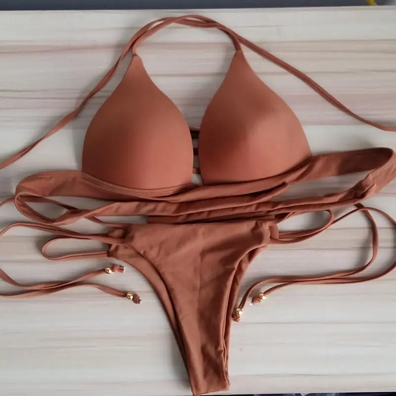 Bikini 2018 Sexy Swimwear Women Swimsuit Bikini Set Cross Bandage Beach Bathing Suit Low Waist Swimsuit Push Up Brazilian Suit triangle bikini brazilian bandage swimwear women 2018 new swimsuit girl bandage secret sexy low waist bikinis stes