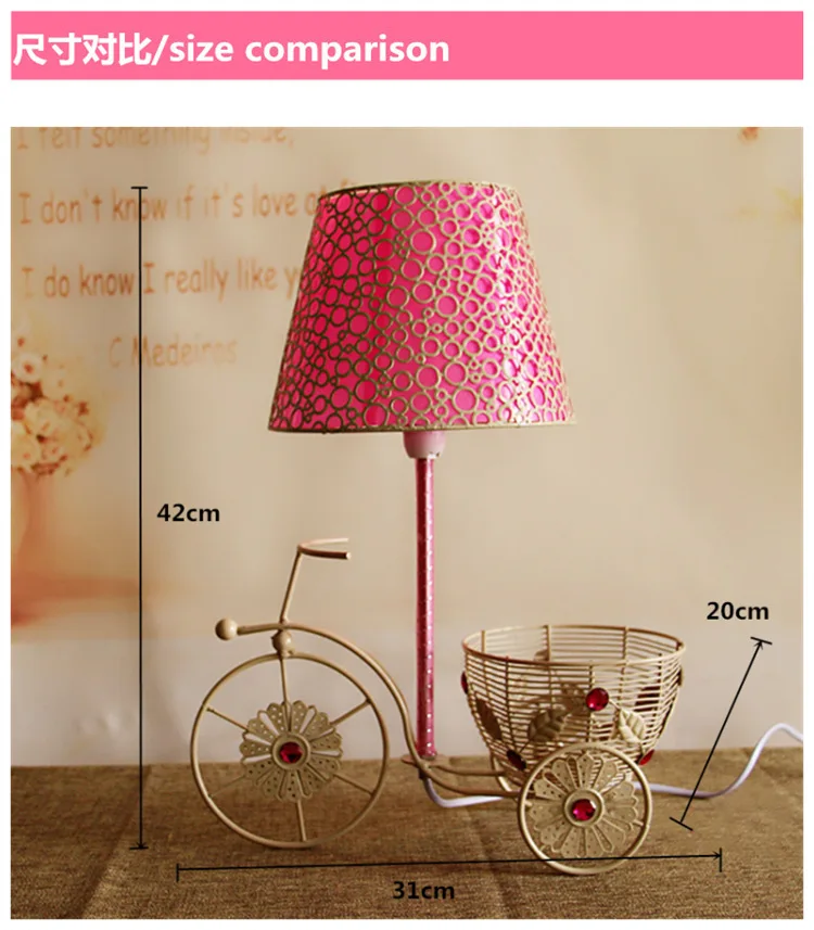  Table Lamp Nostalgic Retro Iron Art Plug-in Small Table Lamp Household Decoration Night Lamp Tricyc - 4000594752067