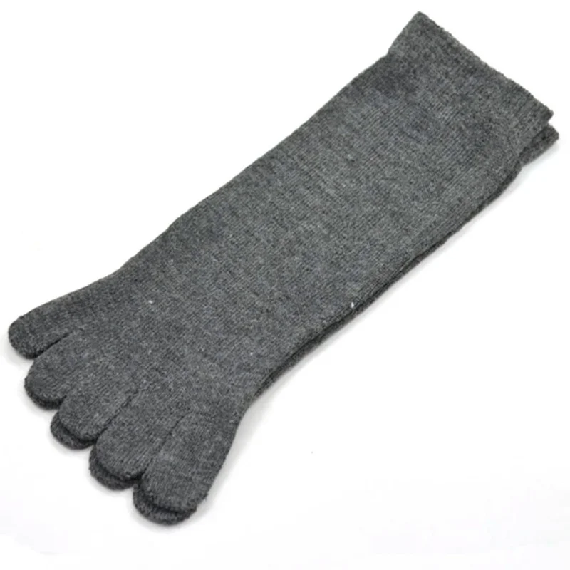 

Casual Breathable Men Five Finger Toe Socks Solid Long Ankle Cotton Socks New