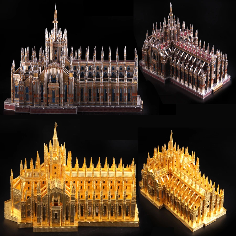 Италия Duomo di Milano World's Great Architecture 3D Puzzle металлические наборы моделей 255 штук DIY