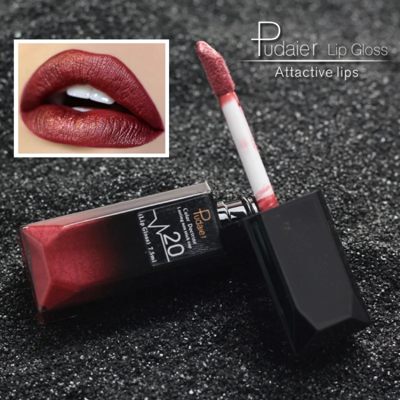 pudaier 21 Colors Metallic Liquid font b Lip b font font b Gloss b font Waterproof