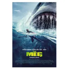  TaaWaa The Meg Action Science Fiction Adventure Movies Silk Poster Prints 12x18 24x36 Inch Wall Art For Living Room decor