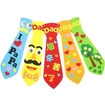 

1 Pcs 5 Styles Creative Crafts DIY Ties Kindergarten Children Kids Handmade Educational Toys Fathers Day Gift Material Package