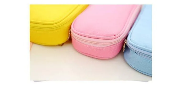 Cute Macaron Colors Big Canvas Pencil Case For Girls Kawaii Pencil Box Pen Case School Supplies Stationery