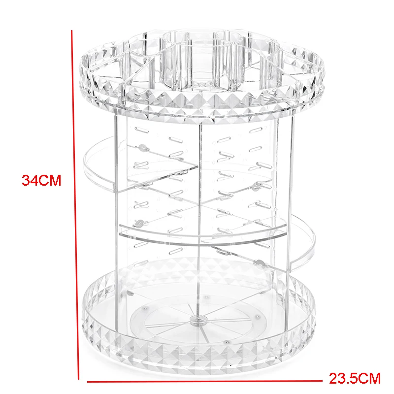 Большой размер, вращающаяся на 360 градусов коробка для хранения косметики, модный прозрачный акриловый косметический Органайзер