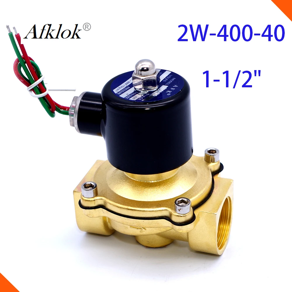 

1 1/2" Electric Solenoid Valve For Water Air N/C Normally Closed DC 12V 24v VITON Seal