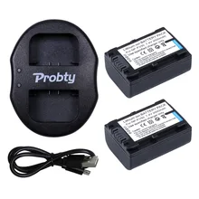 2Pcs NP-FV50 NP FV50 Camera Battery + Dual USB Charger for SONY HDR CX390 290E PJ510 820E 790E 660E XR260 CX700E PJ50E 30E SR68