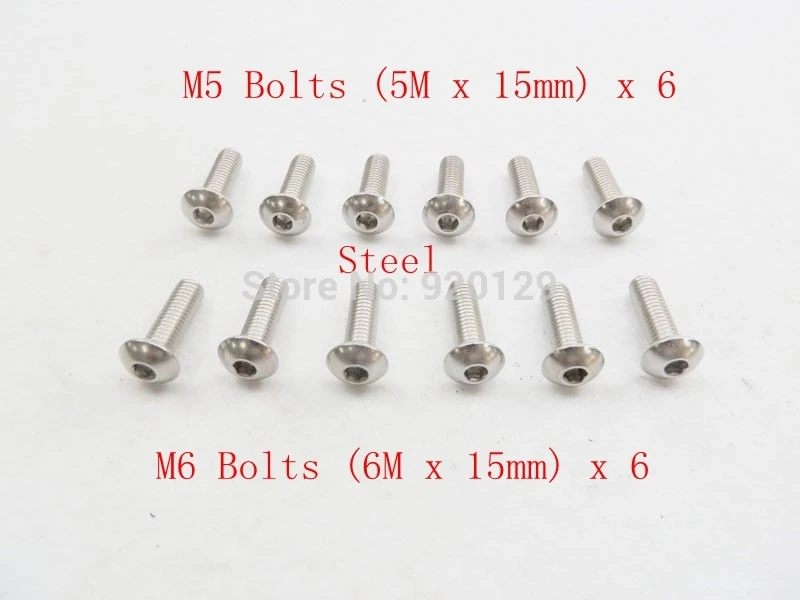 

12 x Chrome Steel Motorcycle Fairing Screws Bolts Kit Body Fastener for SUZUKI GSXR 600 750 1000 1300 HAYABASA