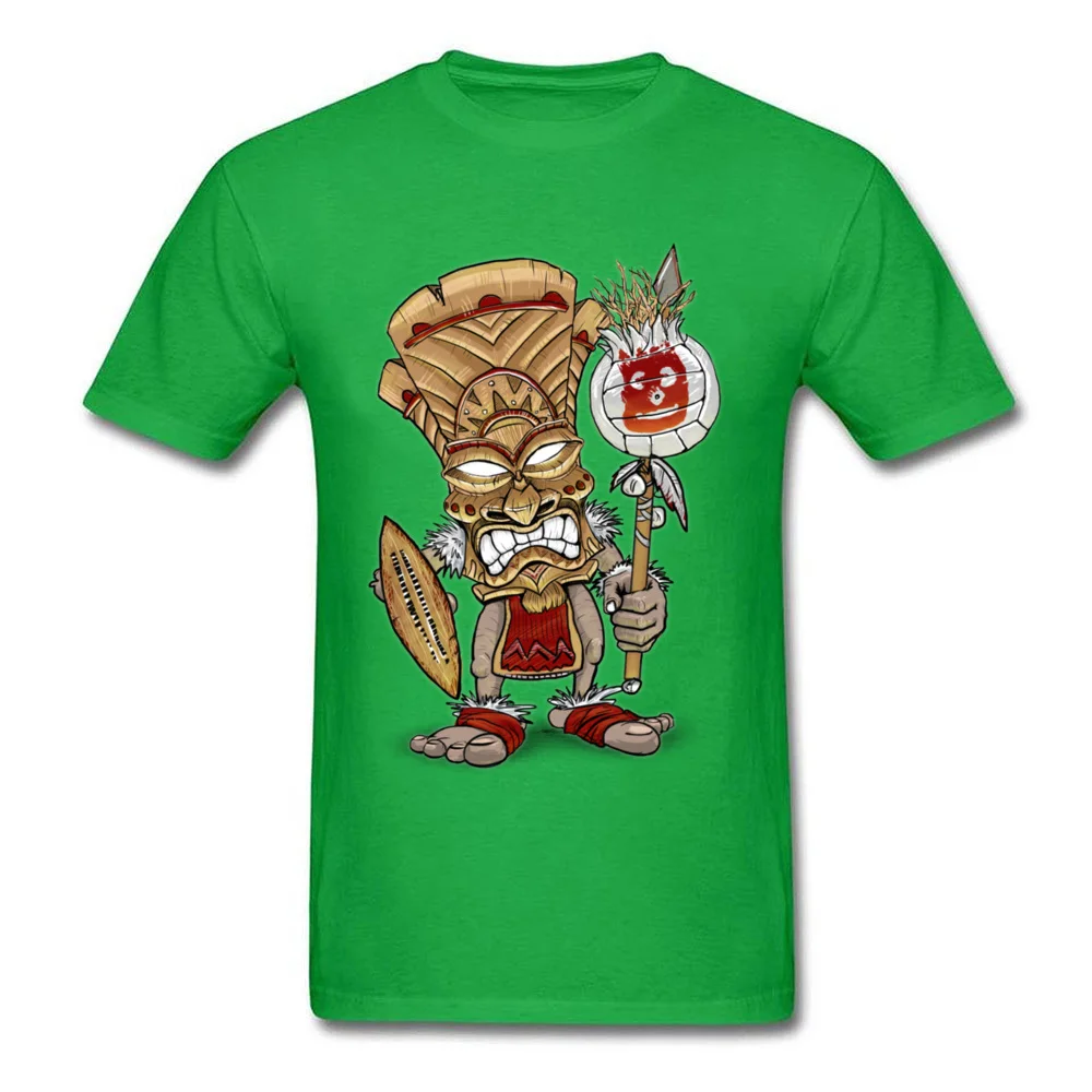 Wilson Warrior Tiki God T Shirts Prevalent Mens ostern Day Tops Shirt 3D Printed Clothing Shirt Round Collar 100% Cotton Wilson Warrior Tiki God green