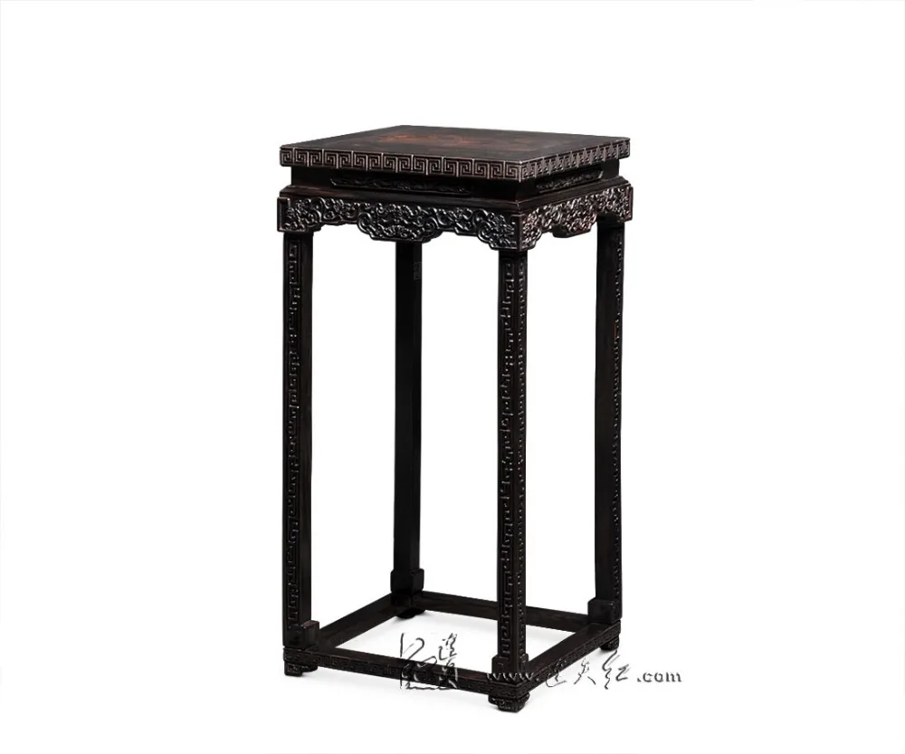 Chinese Classical Furniture Burma Rosewood Flower Stand with Lotus Patterns Home Decoration Burmase Luxurious Solid Wooden Table Chinese Classical Furniture Burma Rosewood Flower Stand with Lotus Patterns Home Decoration Burmase Luxurious Solid Wooden Table