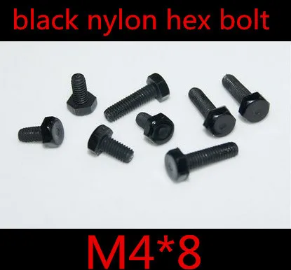 

100pcs M4*8 M4 x 8 Black Nylon Plastic Hex Bolt Hex Head Screw Insulation Bolt