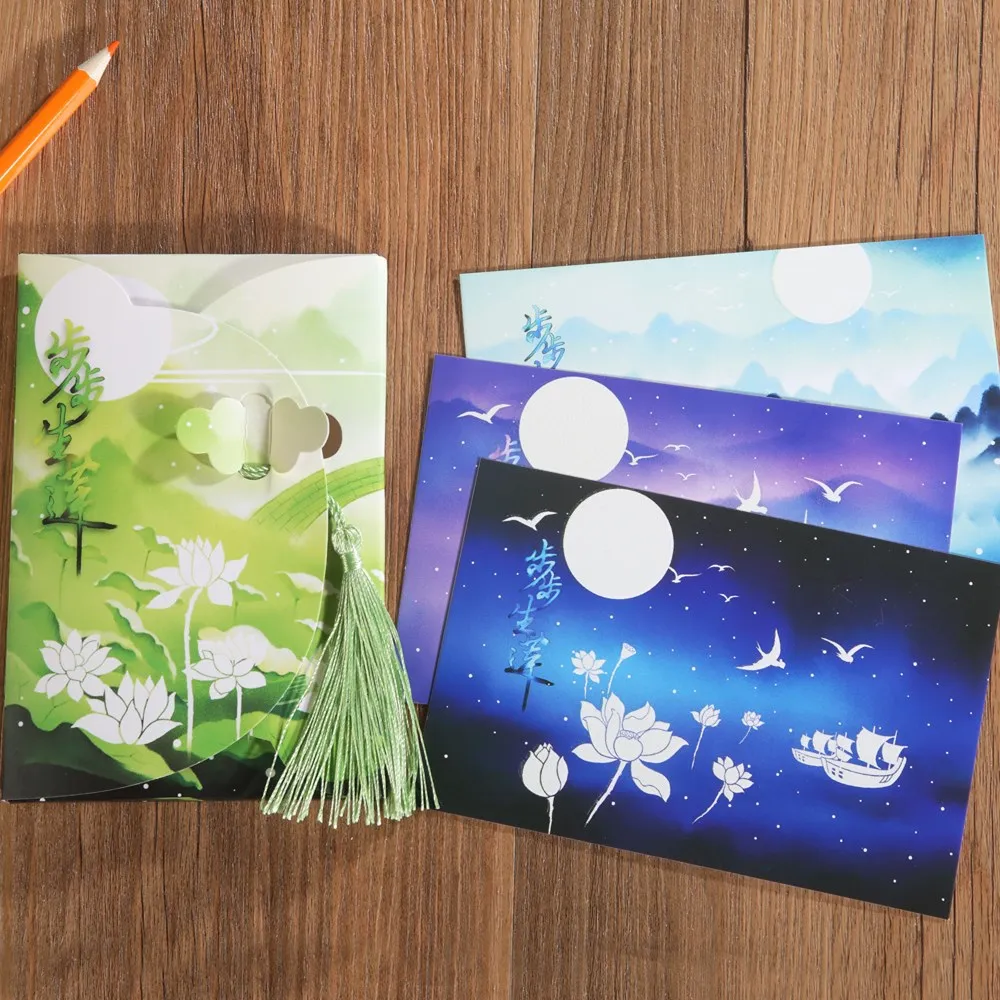 16 листов/набор лунные цветы светящаяся открытка поздравительная открытка с сообщением подарки на Рождество и год