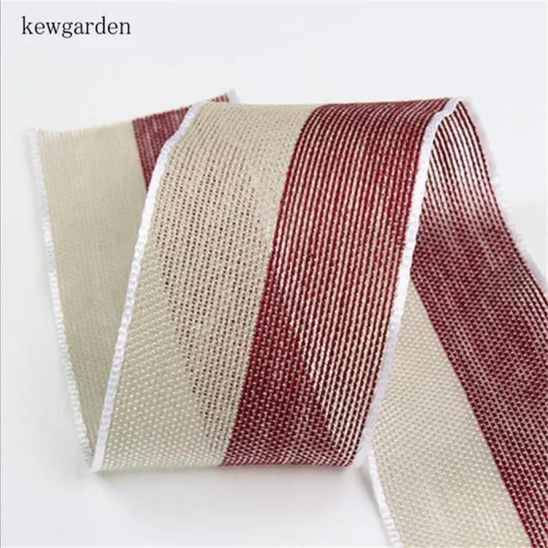 Kewgarden оптовая продажа 1 1/2 &quot38 мм полоса хлопок лен атласные ленты вручную