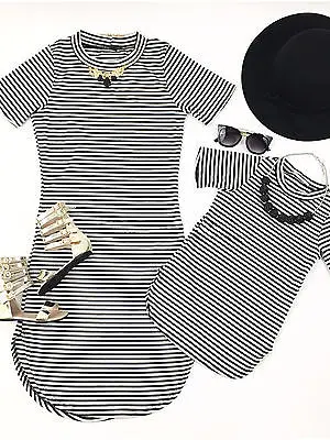 Mother and Daughter Casual Summer Stripe Dress mommy me matching set outfits