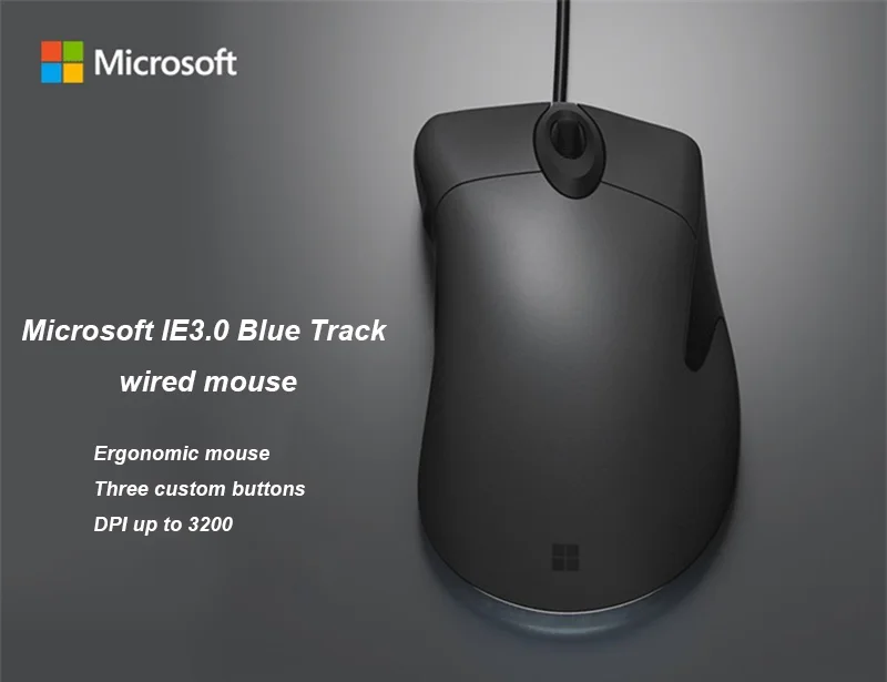 Проводная мышь microsoft IE3.0 FPS, технология Bluetrack, USB 2,0, модная, офисная, домашняя, умная, 3200 dpi, для ноутбука или настольного ПК