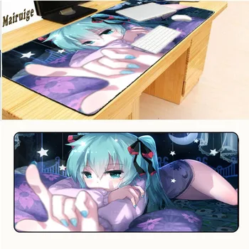 

Mairuige Free Shipping Hatsune Miku Sexy Mouse Pad Notbook Computer Mouse Pad Mousepad Mat Animation Gamer Lock Edge 900*400*3mm
