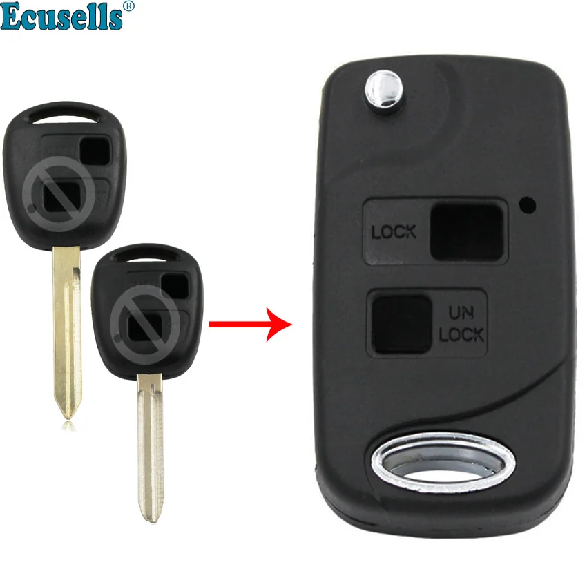 Обновленный откидной 2-кнопочный чехол для дистанционного ключа Toyota Corolla RAV4 Celia