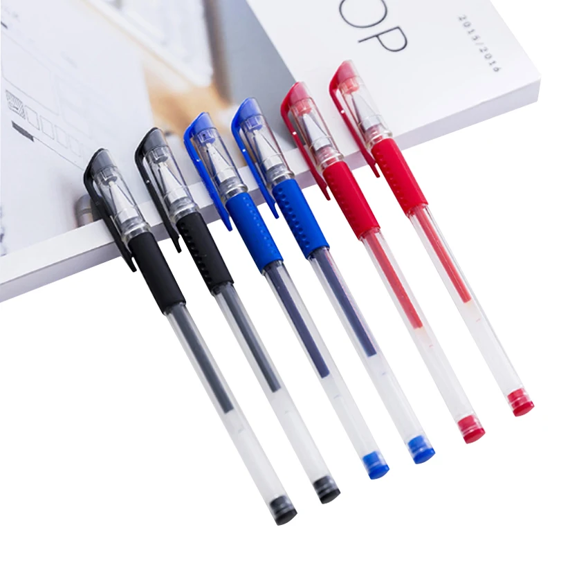 

50pcs/lot Red Blue Black Ink Gel Pen Party Favors Reward Student Signature Pen Marker Logo Pen Wholesale