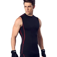Быстросохнущие эластичные компрессионные фитнес топы мужская Спортивная майка для тренажерного зала жилет без рукавов Футболка баскетбольные майки мужские