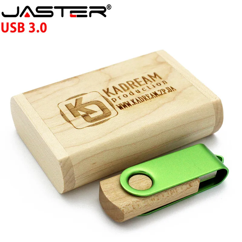 

JASTER USB 3.0 Wooden metal rotatable USB with BOX flash drive Memory card pen drive 4GB 8GB 16GB 32GB 64gb LOGO for photography