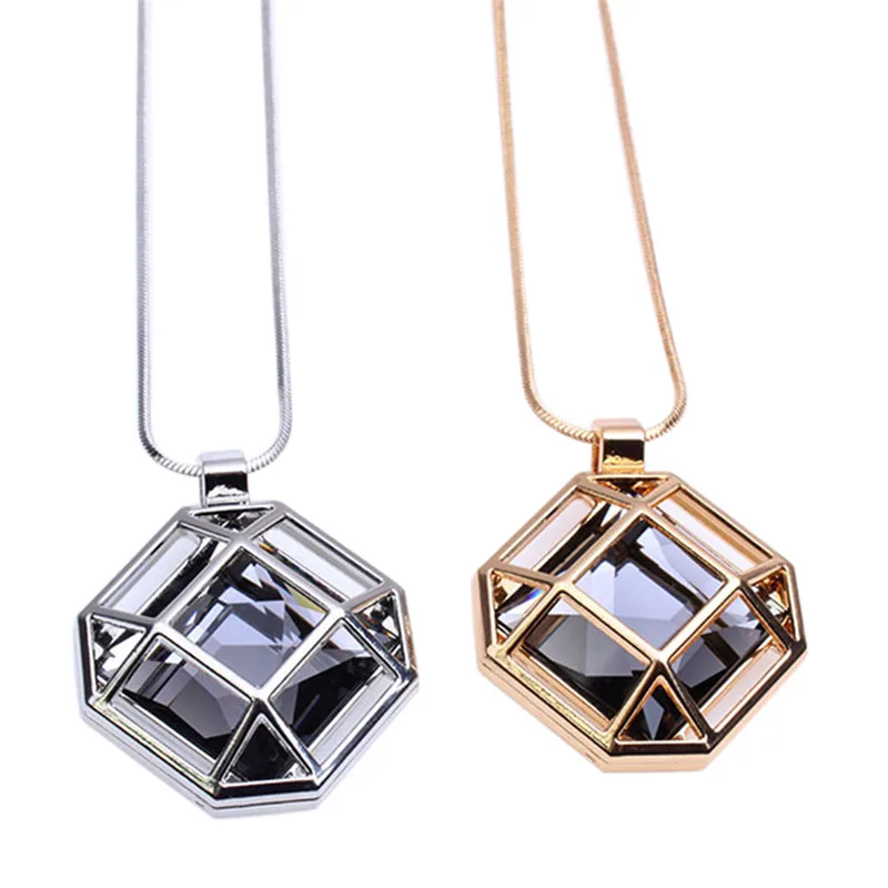 Женская цепочка свитер Collier Femme необычная ажурная подвеска с кристаллами