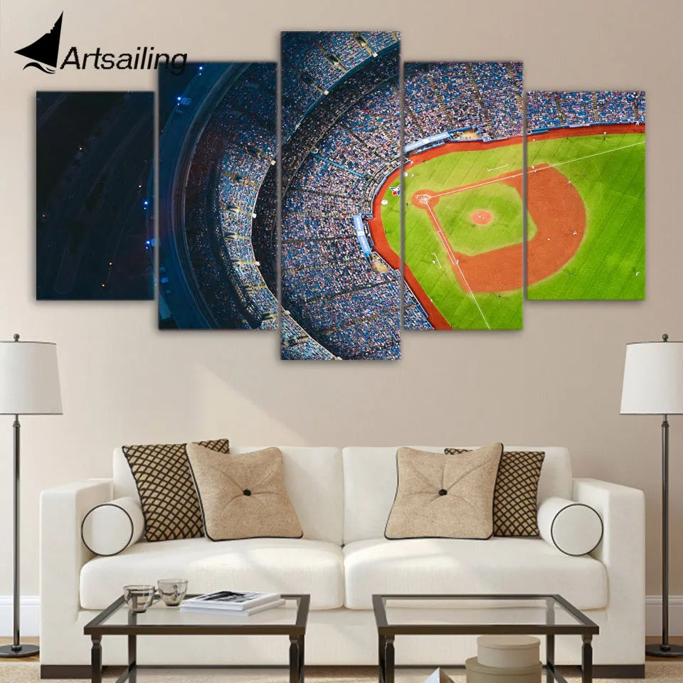 

5 piece canvas art stadium aerial view wall pictures for living room poster and prints wall art canvas free shipping up-1486A