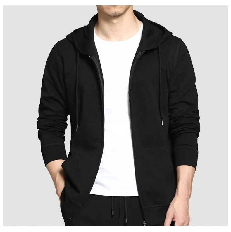 Muls good quality hoodie jacket men cotton autumn winter male sweatershirt men knitwear sweater coat Black M L XL 2XL 3XL MS2516