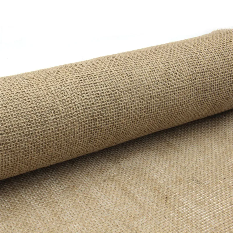 10m Jute Hessian Burlap Roll Width 15cm35cm50cm Rustic Wedding Decor DIY Craft Wedding Chair Bow Sashes Table Runner (3)