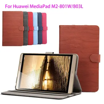 

Luxury PU Leather Case For Huawei MediaPad M2 M2-801W M2-803L Huawei M2 8.0 Cover Tablet Retro Wood Grain Style Stand Flip Funda